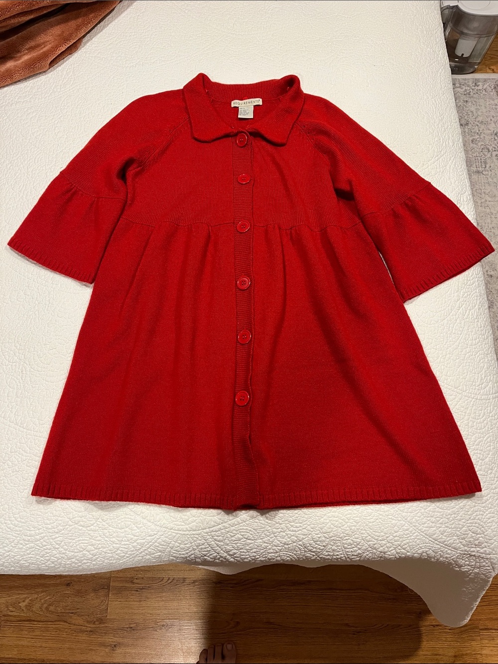 Requirements Red Knit Button-Front Cardigan